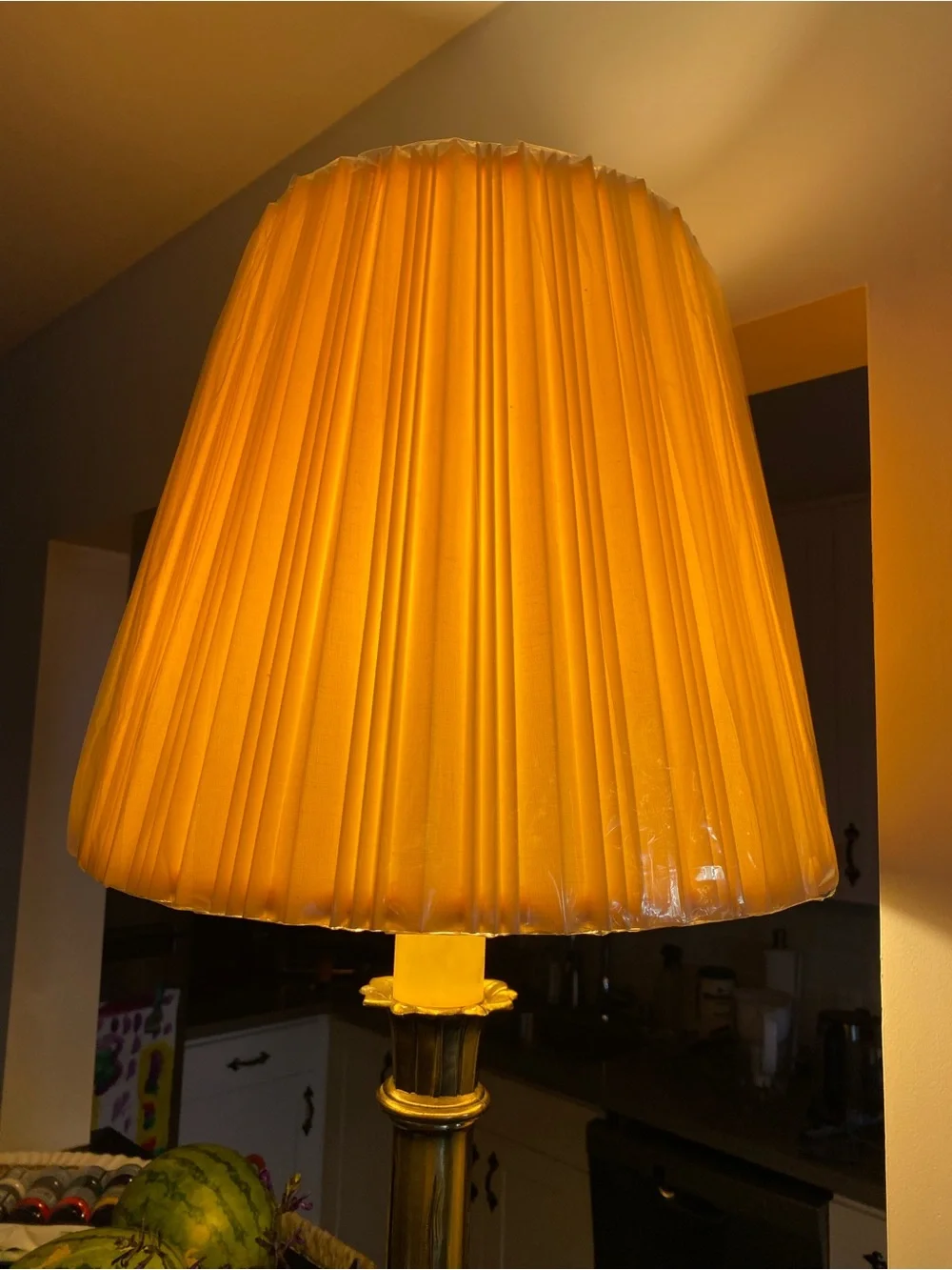 Heavy Vintage MCM Brass Table Lamp with New Beige Shade - Classic Home Accent